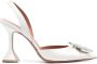 Amina Muaddi Begum satijnen pumps 95 mm Wit - Thumbnail 1