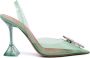 Amina Muaddi Slingback pumps met kristallen Groen - Thumbnail 1