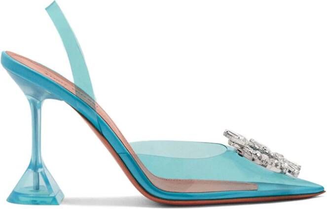 Amina Muaddi Begum doorzichtige pumps Blauw