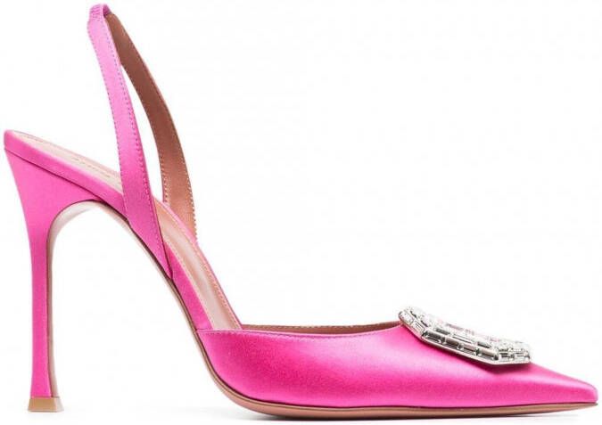 Amina Muaddi Camelia slingback pumps Roze