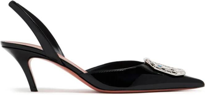 Amina Muaddi Camelia 60mm pumps met kristallen gesp Zwart