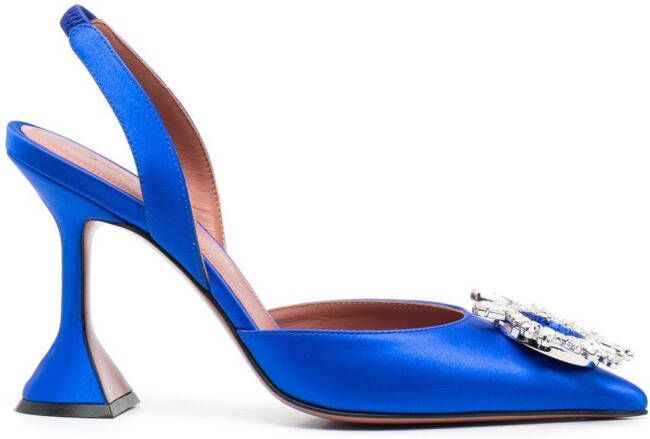 Amina Muaddi Pumps verfraaid met kristal Blauw