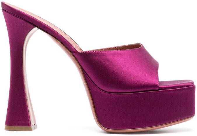 Amina Muaddi Dalida sandalen met plateauzool Roze