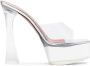 Amina Muaddi 140mm Dalida Glass muiltjes met plateauzool Zilver - Thumbnail 1