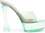 Amina Muaddi Dalida Glass sandalen met plateauzool Groen - Thumbnail 1