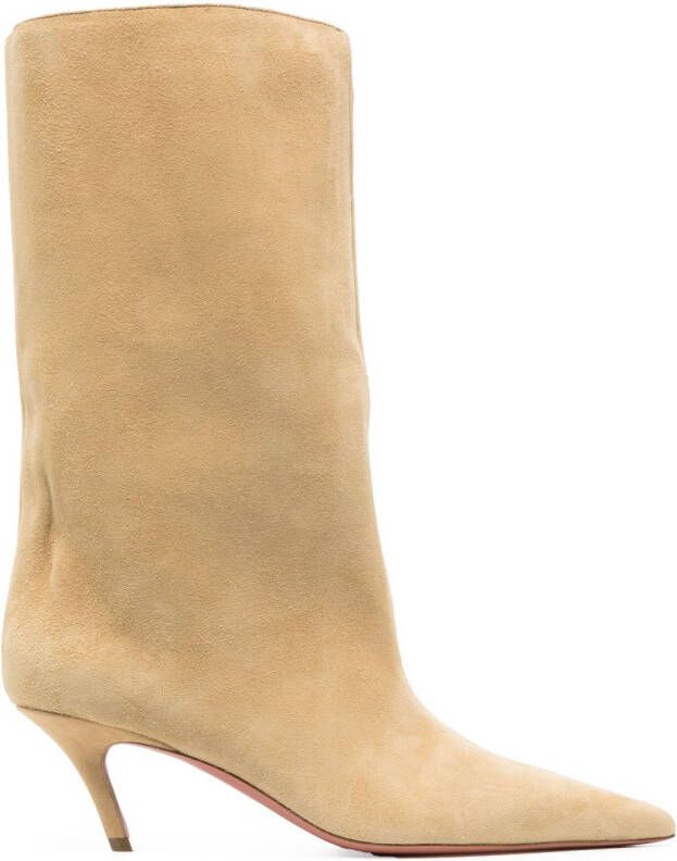 Amina Muaddi Fiona 60mm laarzen met puntige neus Geel
