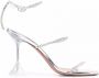 Amina Muaddi Gilda sandalen met open neus Zilver - Thumbnail 1
