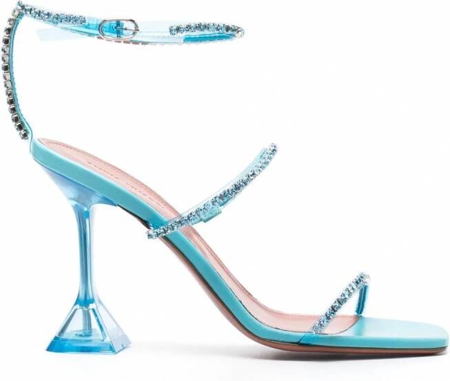 Amina Muaddi Gilda sandalen verfraaid met kristallen Blauw