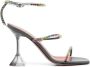 Amina Muaddi Gilda sandalen verfraaid met kristallen Grijs - Thumbnail 1