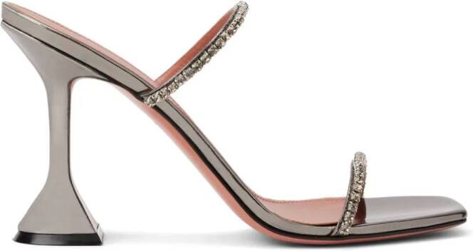 Amina Muaddi Gilda sandalen verfraaid met kristallen Grijs