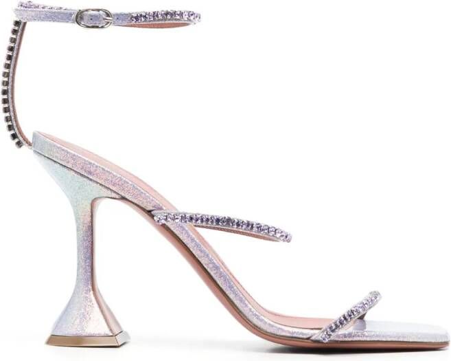 Amina Muaddi Gilda sandalen verfraaid met kristallen Paars