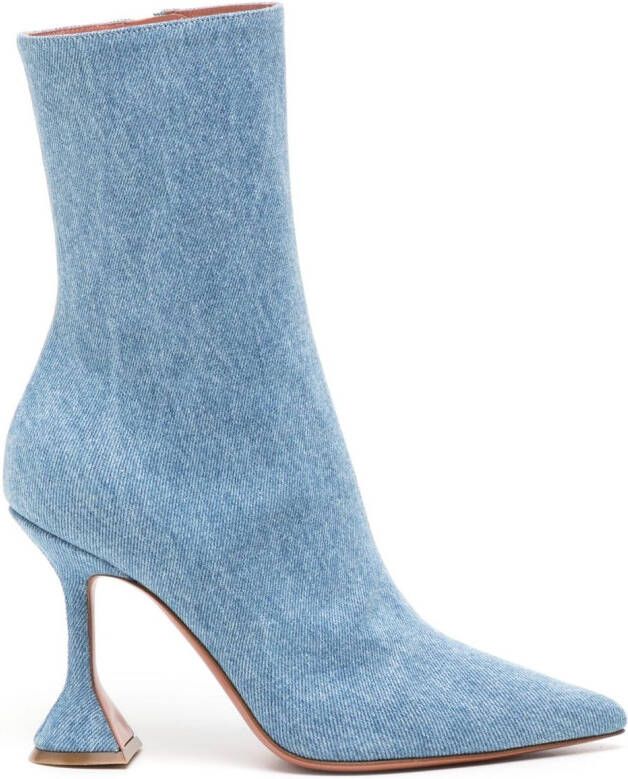 Amina Muaddi Giorgia enkellaarzen Blauw