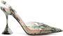 Amina Muaddi Holli Glass 95 pumps met slangenhuid-effect Beige - Thumbnail 1