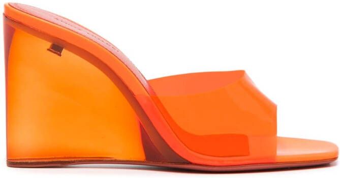 Amina Muaddi Lupita muiltjes met open neus Oranje