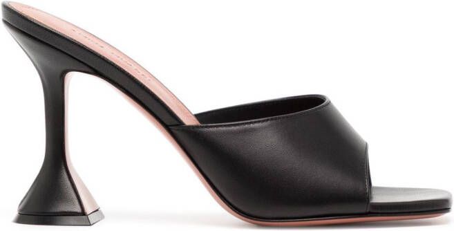 Amina Muaddi Lupita 95 mm leren muiltjes Zwart
