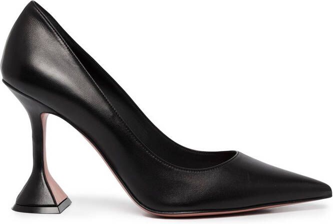Amina Muaddi Pumps met bewerkte hak Zwart
