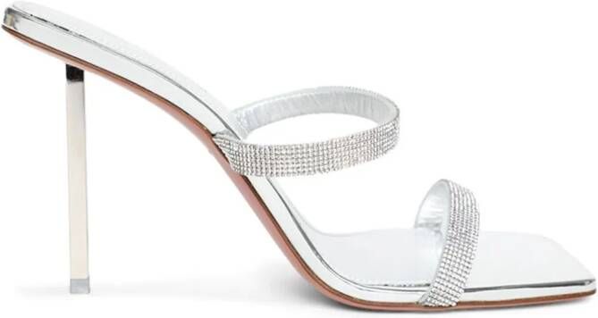 Amina Muaddi Rih slipper 95mm sandalen Zilver