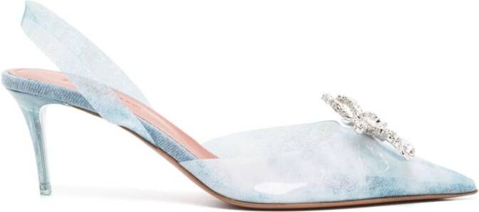 Amina Muaddi Rosie 60 mm doorzichtige pumps Blauw