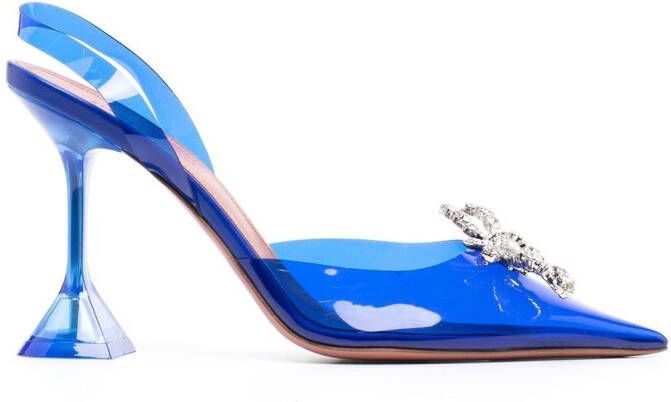 Amina Muaddi Rosie pumps met puntige neus Blauw