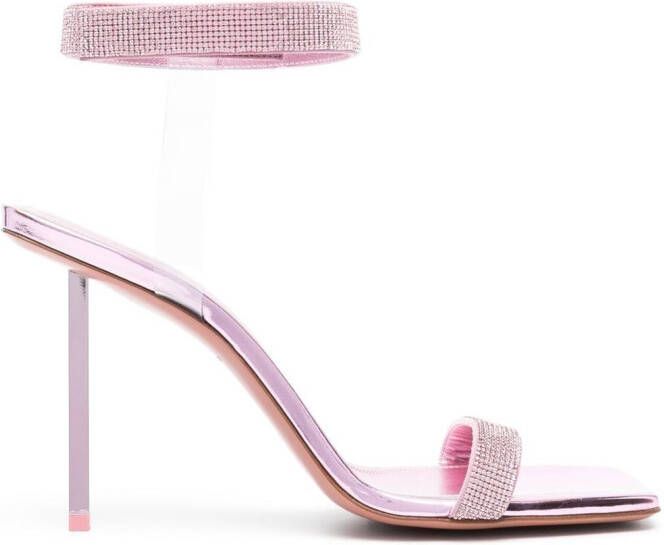Amina Muaddi Sandalen verfraaid met kristallen Roze