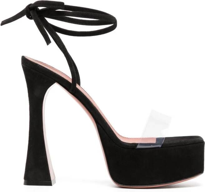 Amina Muaddi Sita sandalen met plateauzool Zwart
