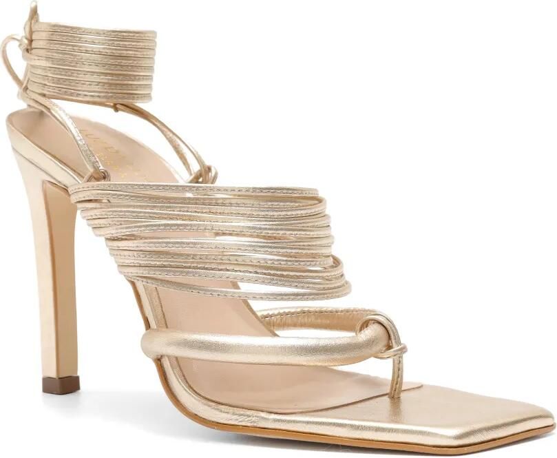 Amir Slama Gewikkelde sandalen met gestrikte hak Goud - Foto 3