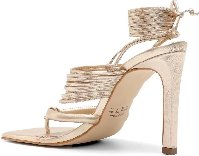 Amir Slama Gewikkelde sandalen met gestrikte hak Goud - Foto 4