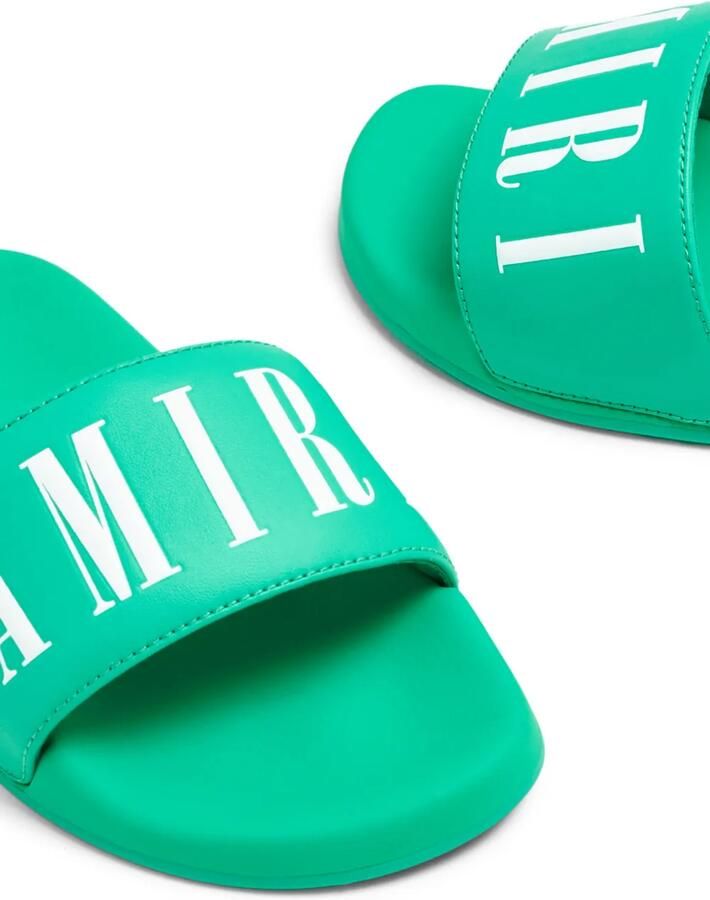 AMIRI KIDS Slippers met logoprint Groen - Foto 4