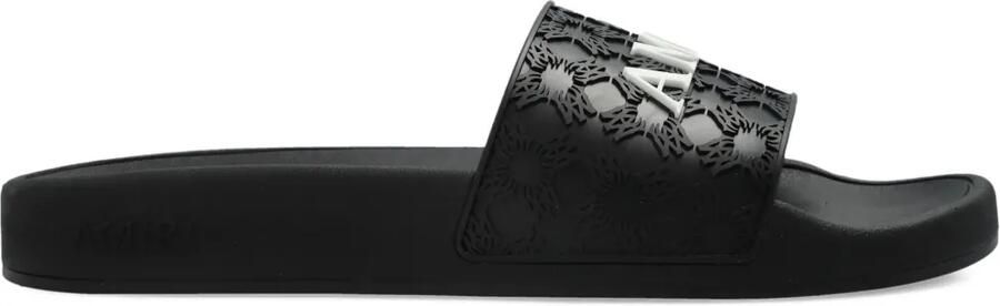 AMIRI MA Quad slippers met logo-reliëf Zwart