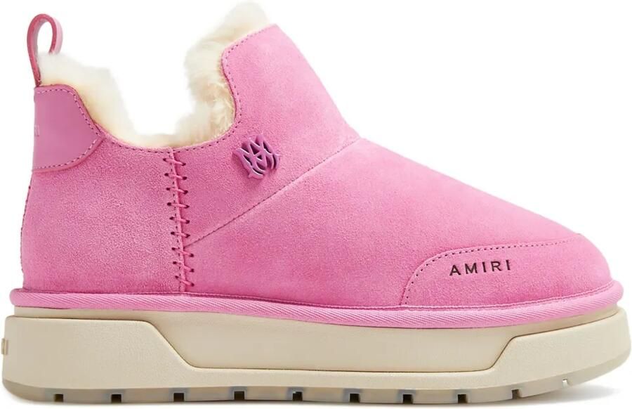 AMIRI Malibu suède laarzen met logoplakkaat Roze