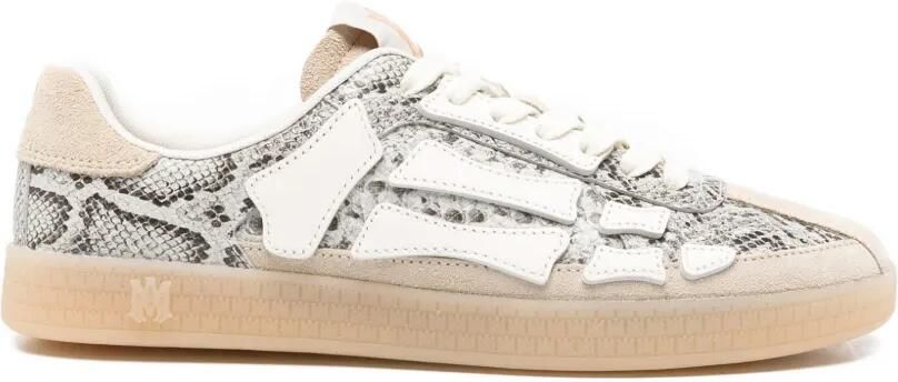 AMIRI Pacific Bones sneakers met slangenpatroon Beige