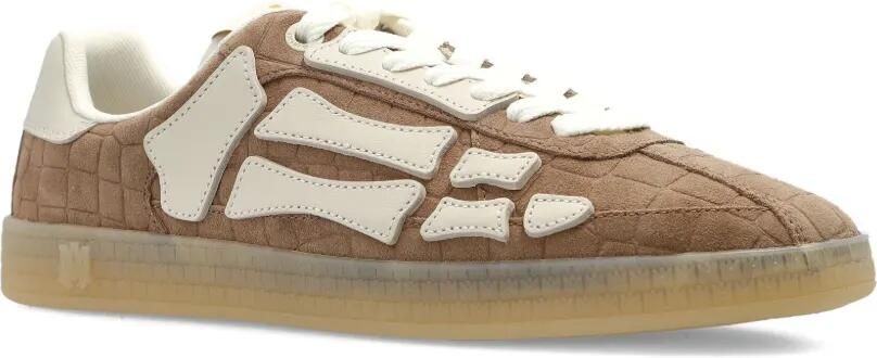 AMIRI Sneakers met krokodillen-reliëf en skelet Beige