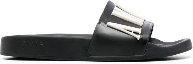 AMIRI Slippers met logo-reliëf Zwart