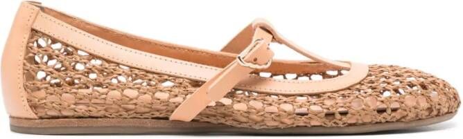 Ancient Greek Sandals Aerati raffia ballerina's Bruin