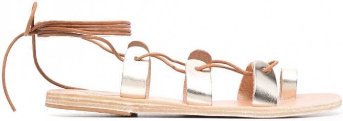 Ancient Greek Sandals Alcyone sandalen met veters Metallic