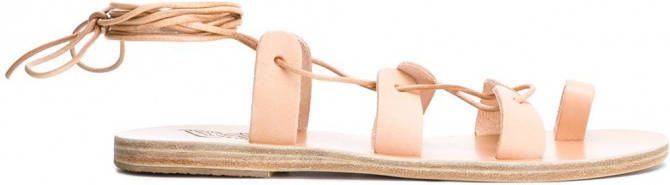 Ancient Greek Sandals Alcyone platte sandalen Beige