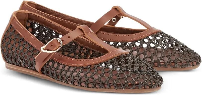 Ancient Greek Sandals Aerati ballerina's met gesp Bruin