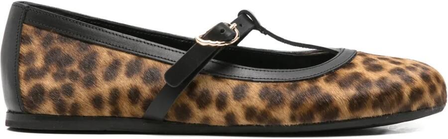Ancient Greek Sandals Aerati ballerina's met luipaardprint Bruin
