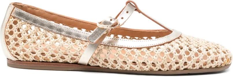Ancient Greek Sandals Aerati geweven ballerina's Beige