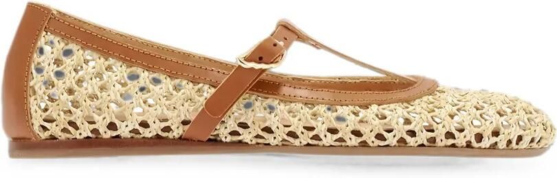 Ancient Greek Sandals Aerati geweven ballerina's met T-band Beige