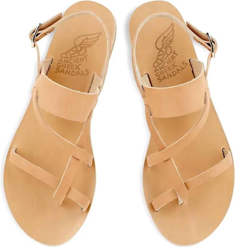 Ancient Greek Sandals Alethea platte sandalen Beige