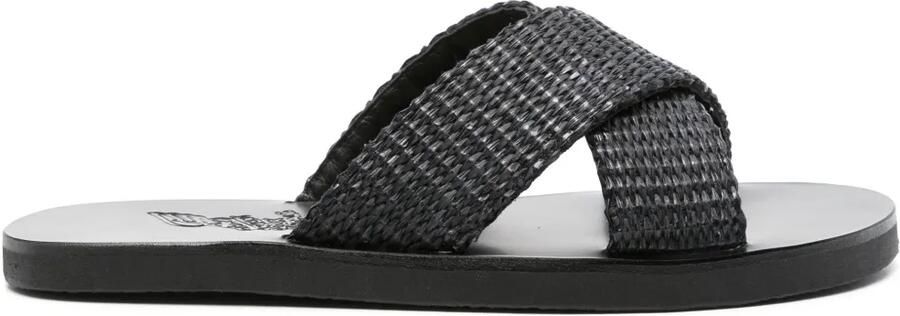 Ancient Greek Sandals Bios rieten slippers Zwart