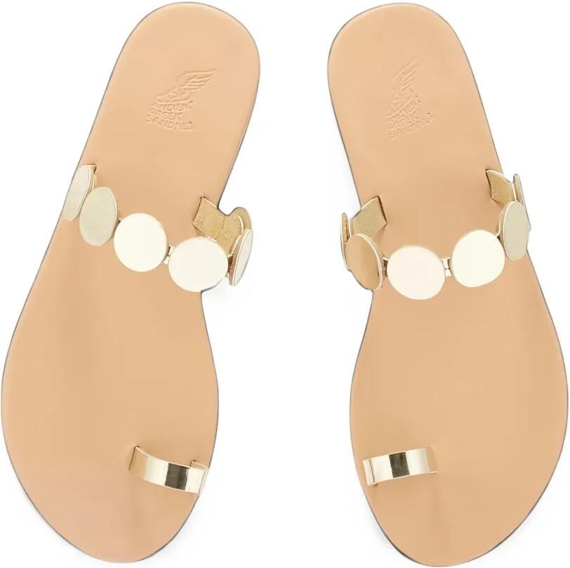 Ancient Greek Sandals Calisto coin-embellished flat sandals Goud - Foto 3