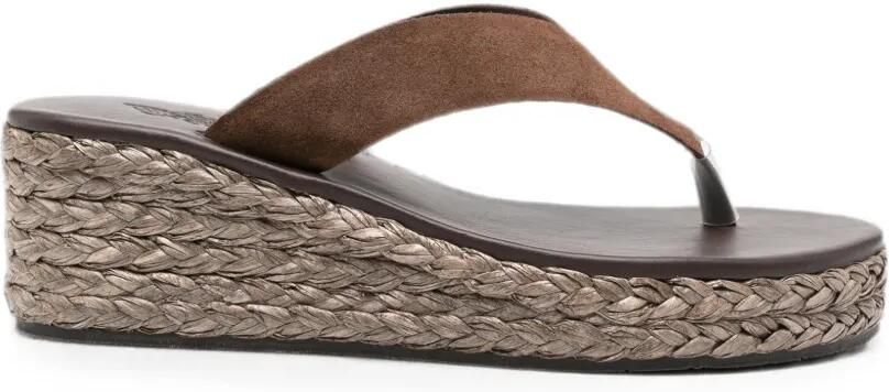 Ancient Greek Sandals Charys sandalen met sleehak Bruin