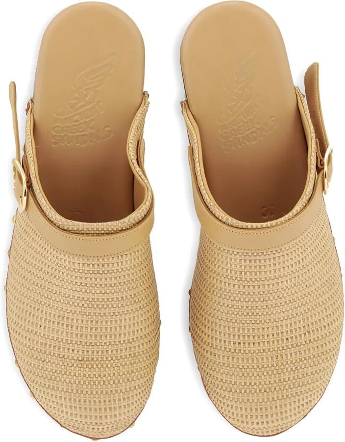 Ancient Greek Sandals Classic klompen met studs en gesp Beige