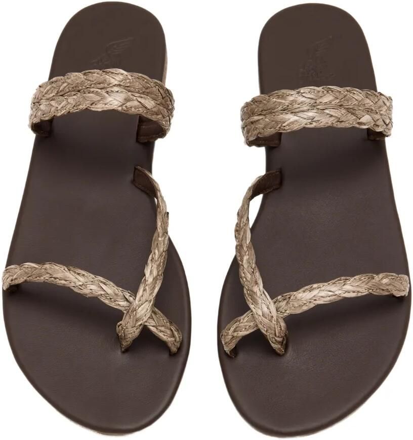 Ancient Greek Sandals Daphnae gevlochten raffia sandalen Bruin - Foto 2