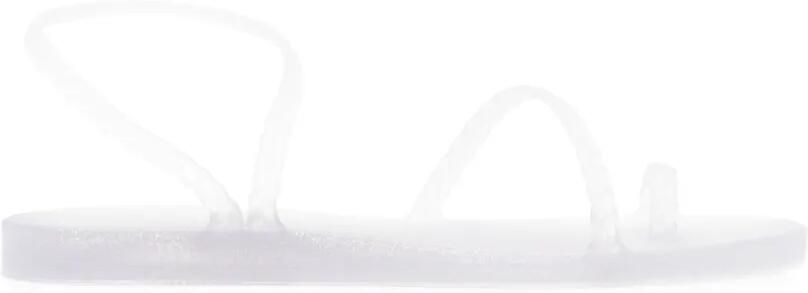 Ancient Greek Sandals Eleftheria clear silver glitter sandals Wit