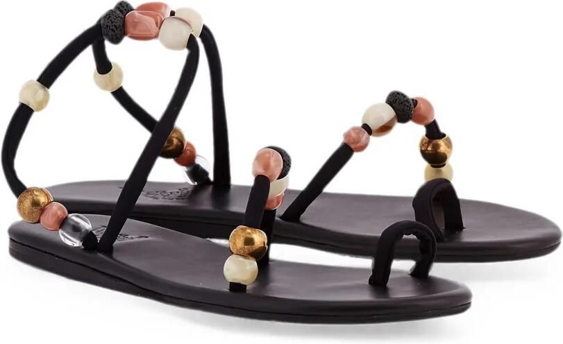 Ancient Greek Sandals Eleftheria sandalen verfraaid met kralen Zwart - Foto 3