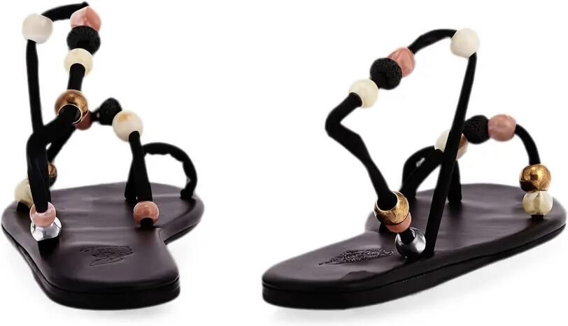 Ancient Greek Sandals Eleftheria sandalen verfraaid met kralen Zwart - Foto 4
