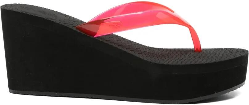Ancient Greek Sandals Etheria teenslippers met sleehak Zwart